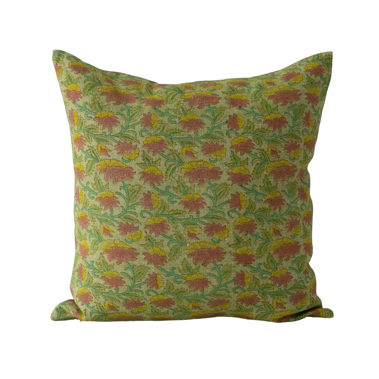 Block Print Pillow - Green