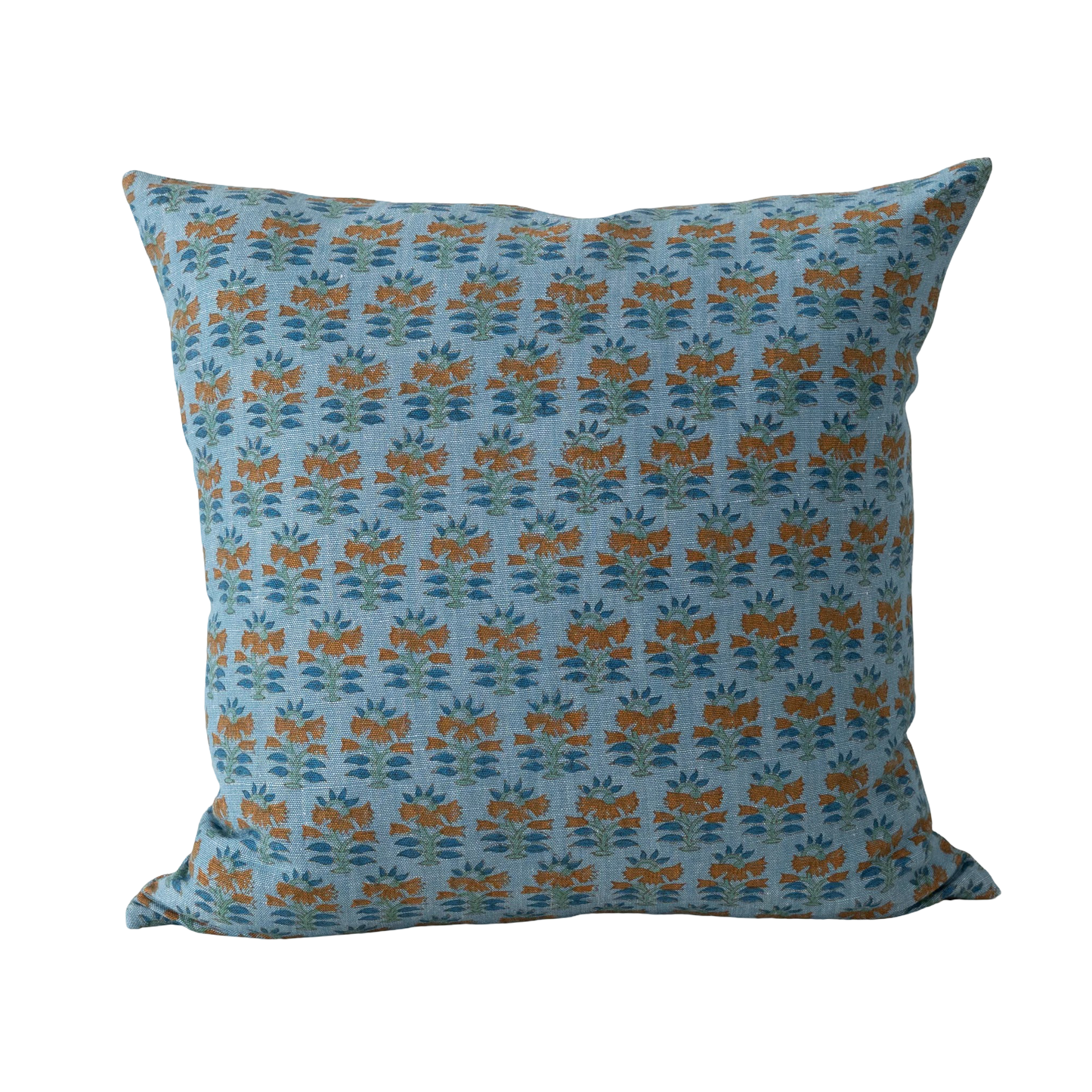 Block Print Pillow - Denim Blue