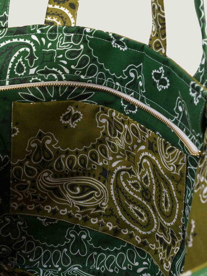 Trapeze Quilted Colorblock Tote Bag