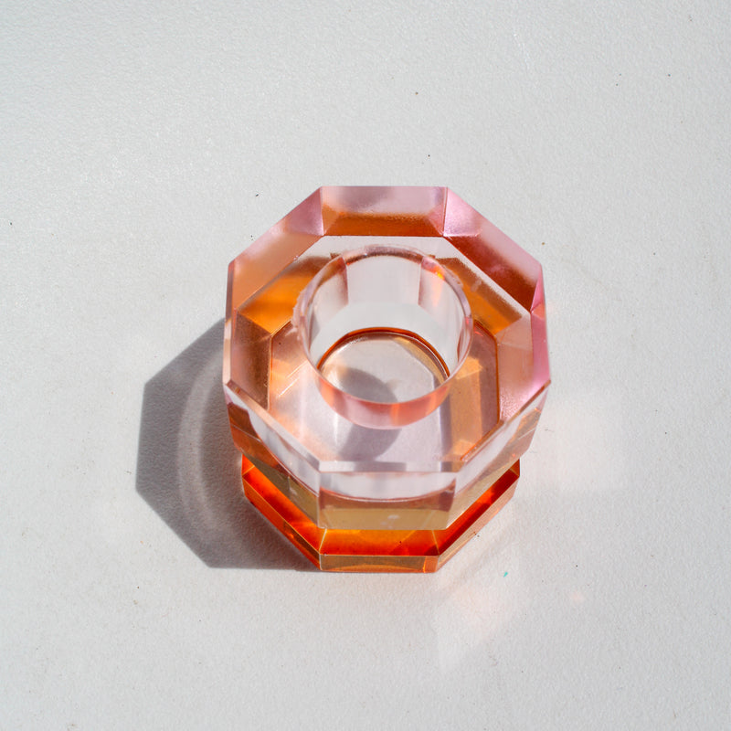 Double Hexagon Crystal Candleholder