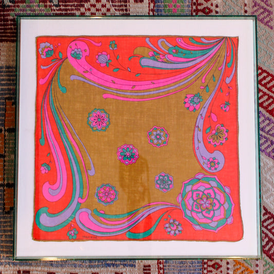 Framed Mid Century Handkerchief - Summer of Love