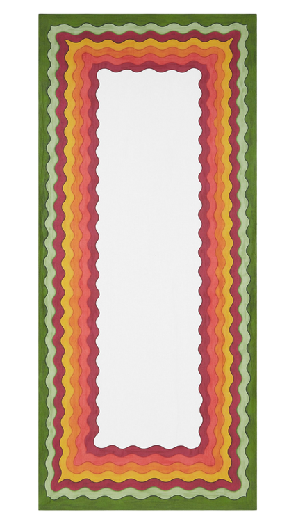 Earthy Rainbow Linen Tablecloth