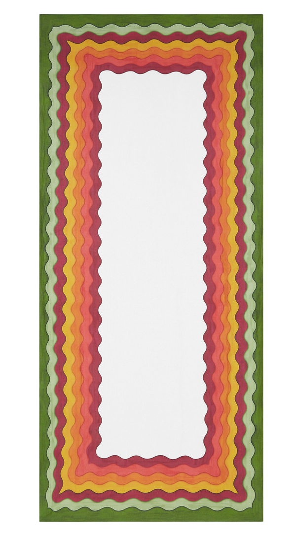 Earthy Rainbow Linen Tablecloth