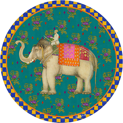Elephant Placemat - Peacock