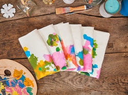 'Encre' Ink Blot Linen Napkins - Set of Six