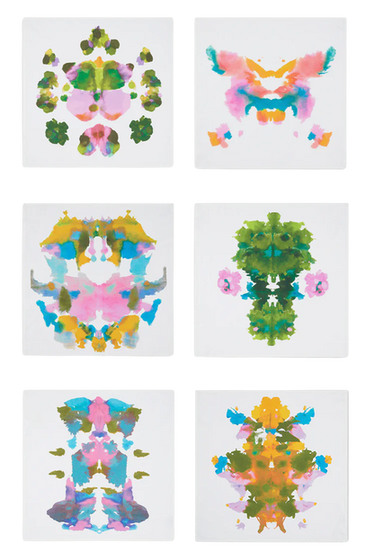 'Encre' Ink Blot Linen Napkins - Set of Six