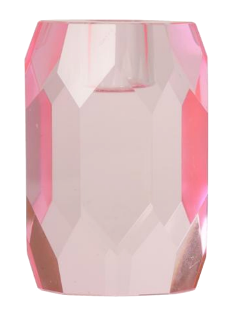 Gem Crystal Candleholder - Pink
