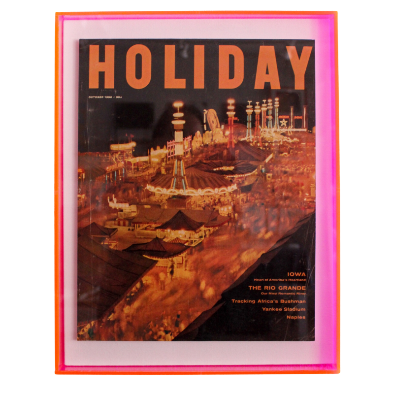 Framed Holiday Magazine Cover - October 1956, "Iowa (Fair)" (Orange Frame)