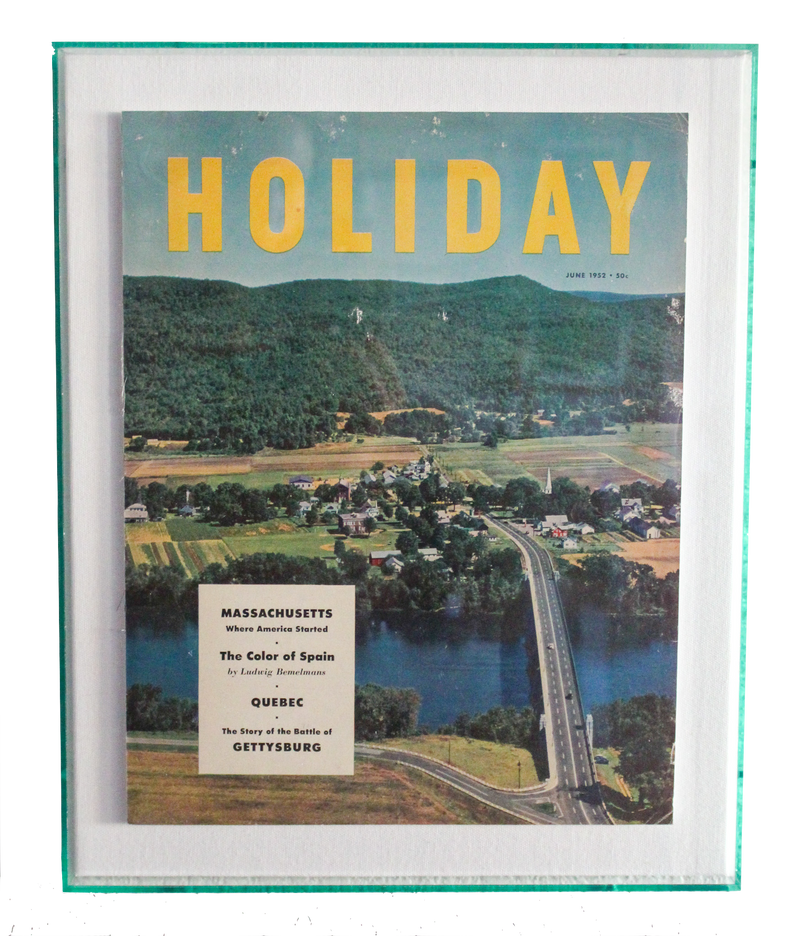 Framed Holiday Magazine Cover - June 1952, "Massachusetts" (Pink Frame)