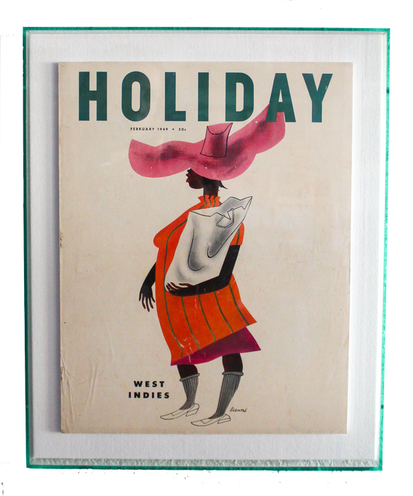 Framed Holiday Magazine Cover - February 1949, "West Indies" (Pink Frame)