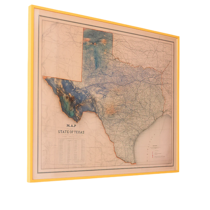 1887 State of Texas Map Print