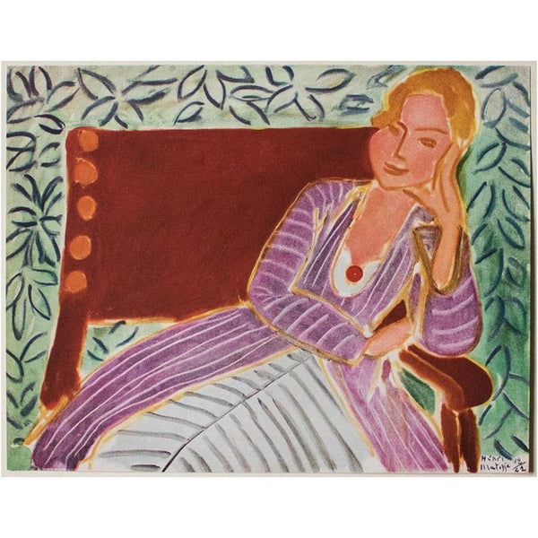Framed 1946 Matisse First Edition Lithograph - "Jeune Femme Assise"