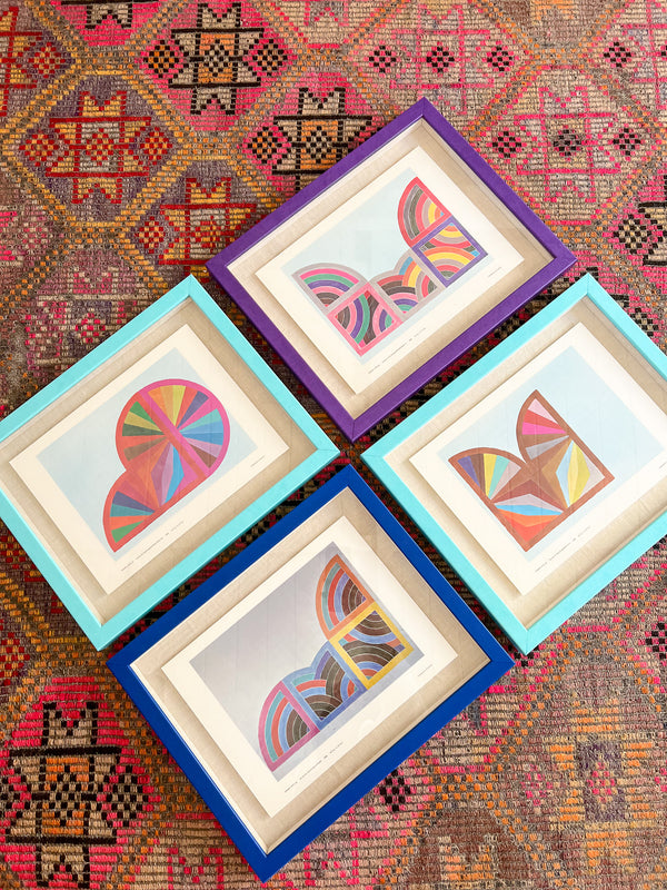 Framed 1968 Frank Stella Print - "Study for Painting (ABRA III)"