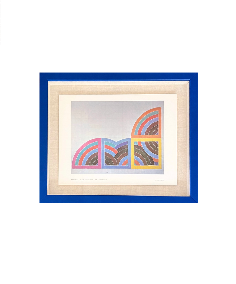 Framed 1968 Frank Stella Print - "Study for Painting (Untitled)"