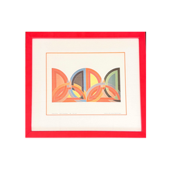 Framed 1968 Frank Stella Print - "TAHKT-I-SULAYMAN I"