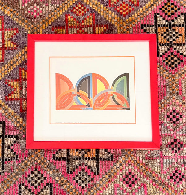 Framed 1968 Frank Stella Print - "TAHKT-I-SULAYMAN I"
