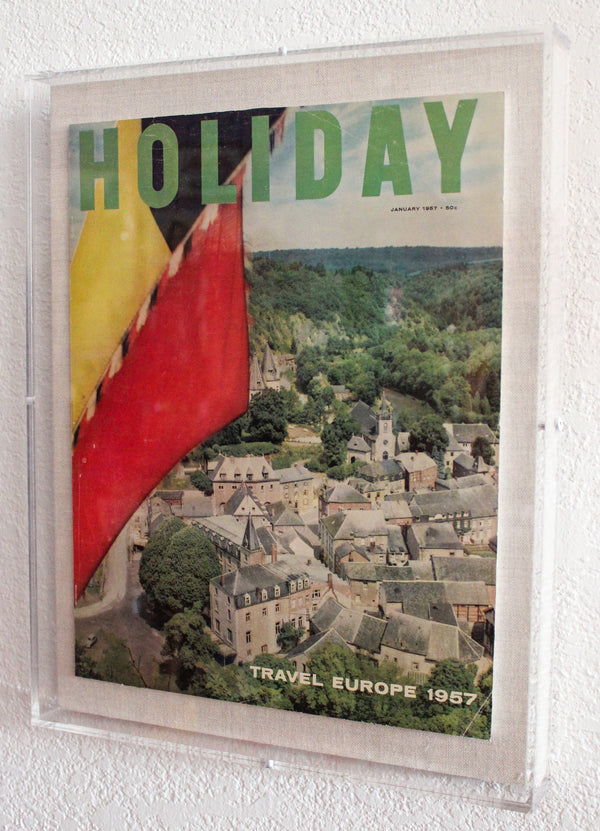 Framed Holiday Magazine Cover - January 1957, "Travel Europe"