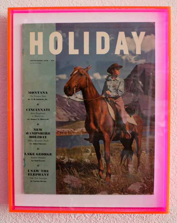 Framed Holiday Magazine Cover - September 1950, "Montana" (Pink Frame)