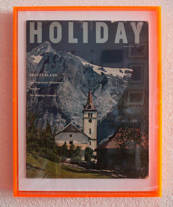 Framed Holiday Magazine Cover - August 1954, "Switzerland"