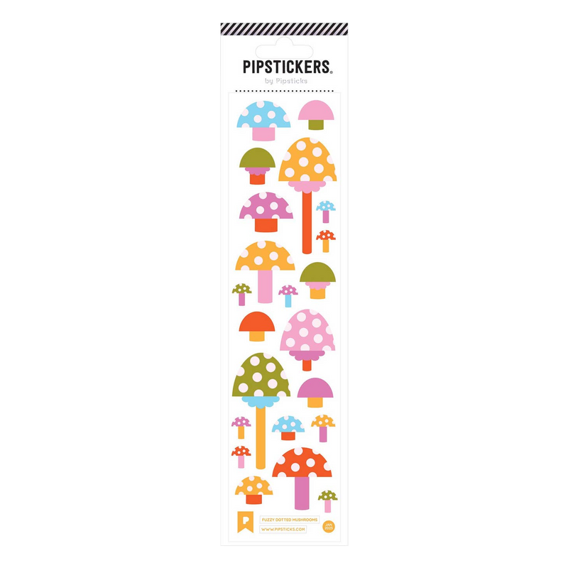 Fuzzy Dotted Mushroom Stickers