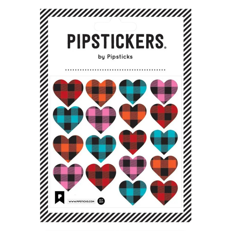 Fuzzy Flannel Hearts Stickers