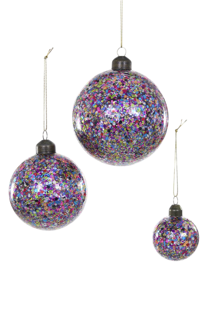 Glitter Confetti Bauble Ornaments