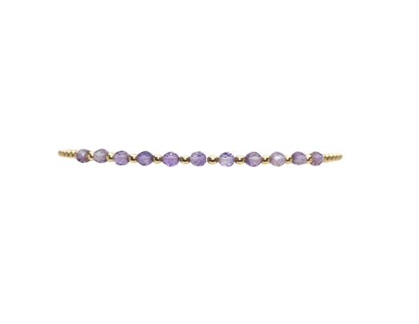 Gold Filled Ball Bracelet 2mm - Amethyst Gold Pattern