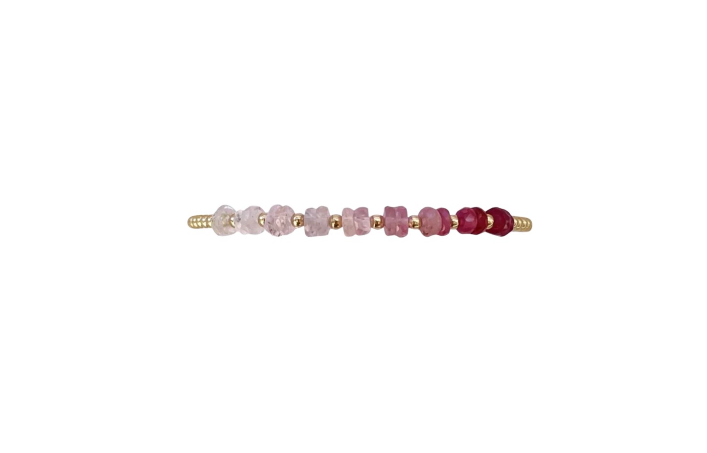 Gold Filled Ball Bracelet 2mm - Pink Sugar Ombre