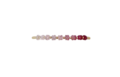 Gold Filled Ball Bracelet 2mm - Pink Sugar Ombre