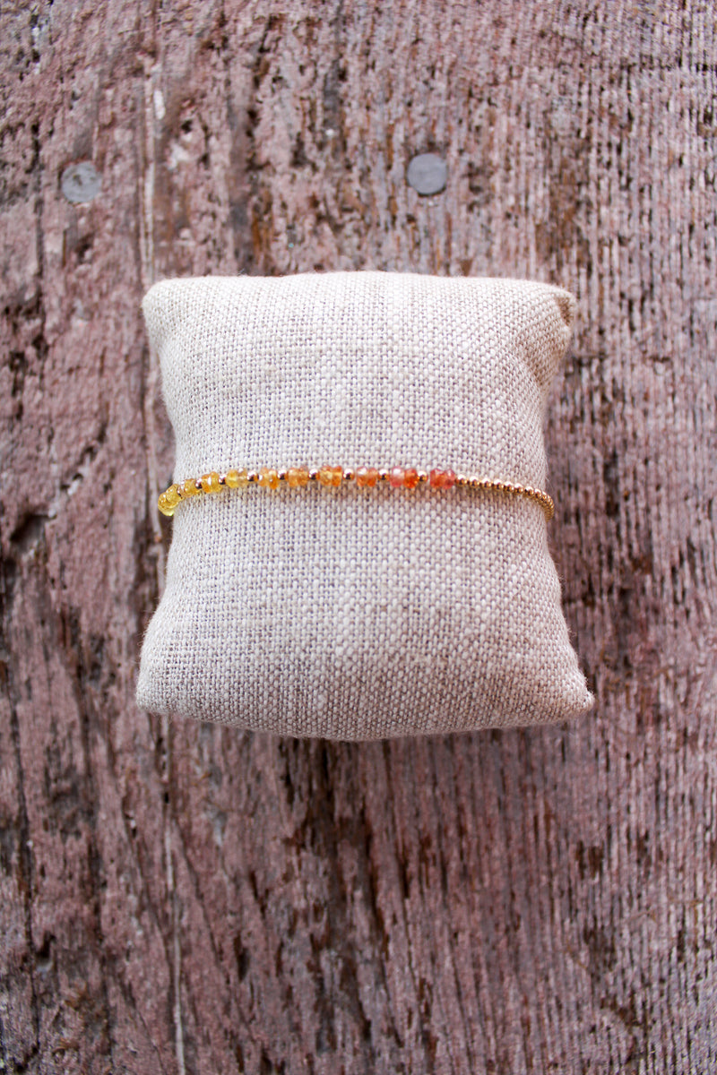 Gold Filled Ball Bracelet 2mm - Sunrise Ombre