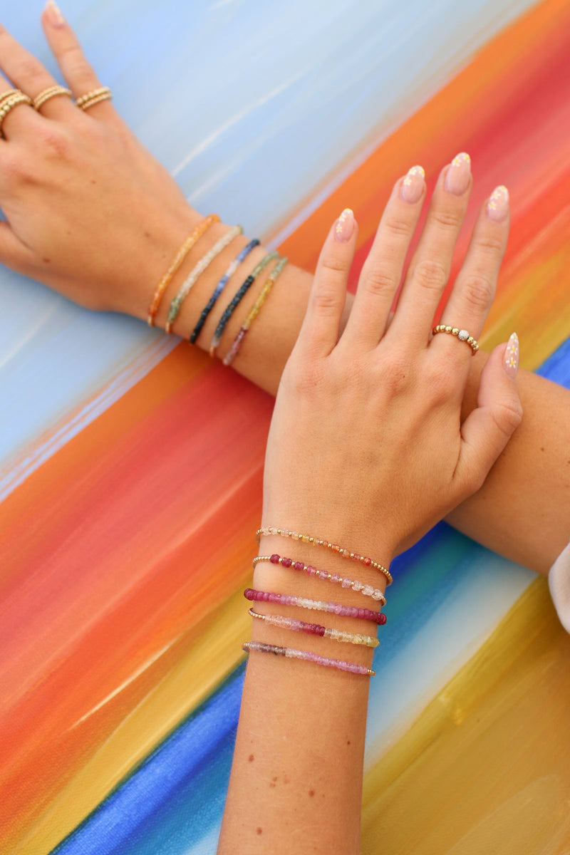 Gold Filled Ball Bracelet 2mm - Sunrise Ombre