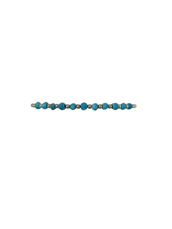 Gold Filled Ball Bracelet 2mm - Turquoise Pattern
