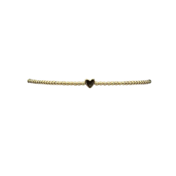 Gold Filled Ball Bracelet 2mm with 14K Gold Heart Bead