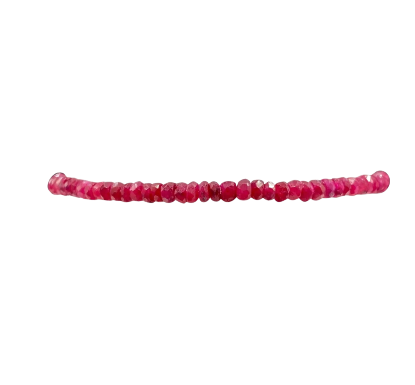 Gold Filled Ball Bracelet 2mm with Gems Across - Ruby