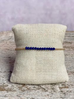 Gold Filled Ball Bracelet 2mm with Lapis