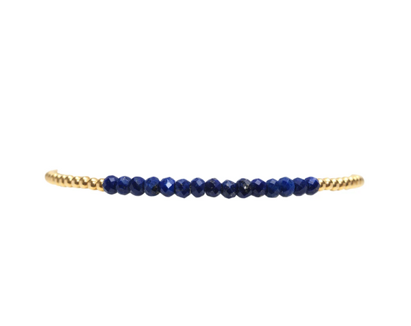 Gold Filled Ball Bracelet 2mm with Lapis