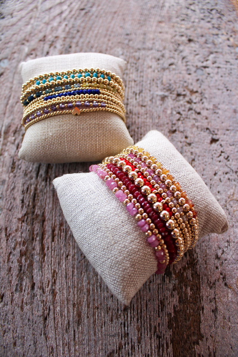Gold Filled Ball Bracelet 2mm - Sunrise Ombre