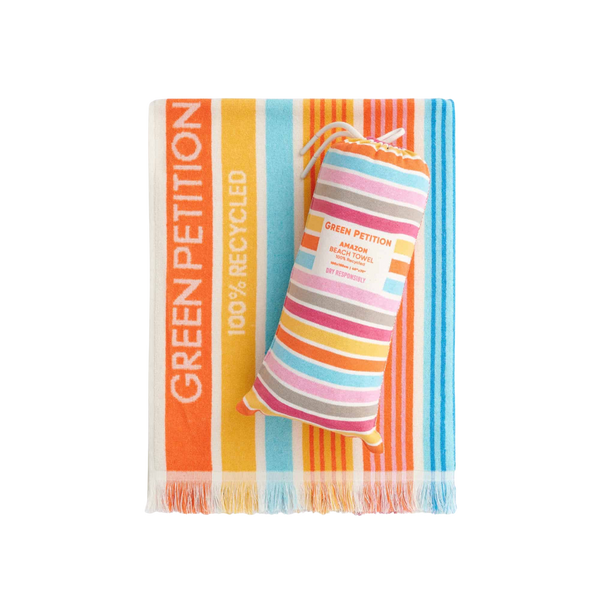 Striped Beach Towel in a Bag - Amazon