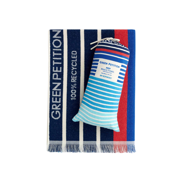 Striped Beach Towel in a Bag - Reef