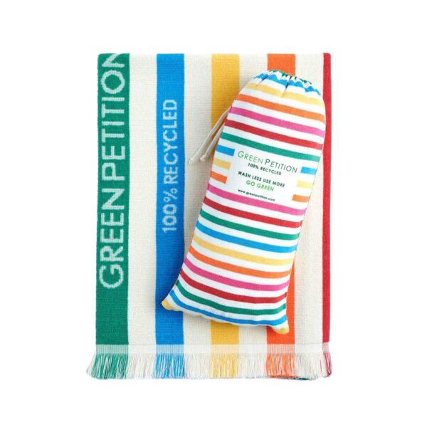 Striped Beach Towel in a Bag Delmor House of Cardoon