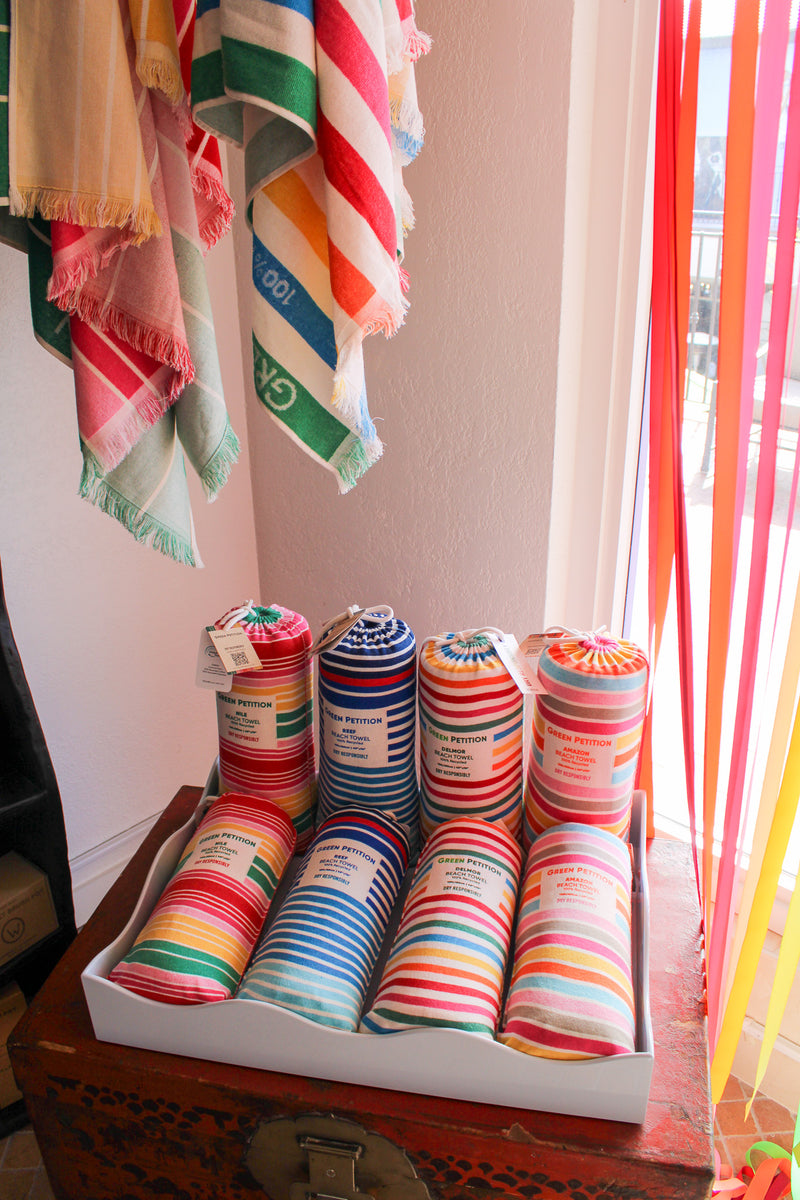 Striped Beach Towel in a Bag - Delmor