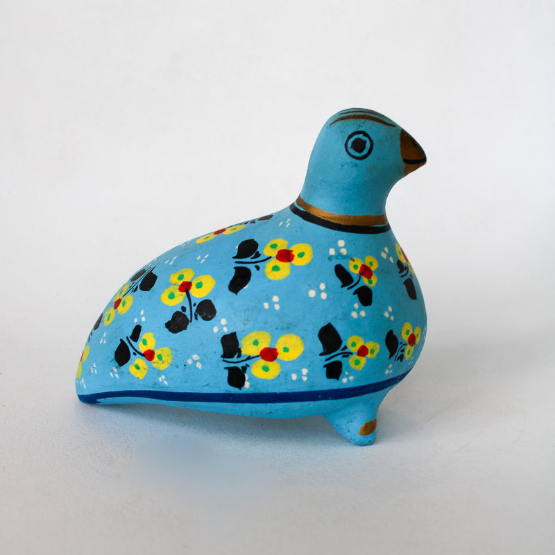 Blue Ceramic Bird Sculpture
