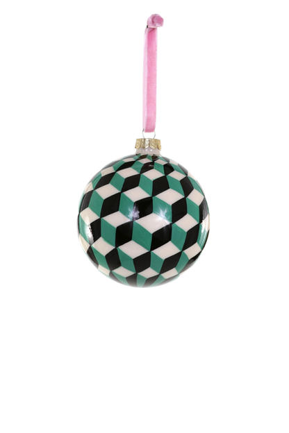 Hand Painted Tumbling Block Bauble Ornament