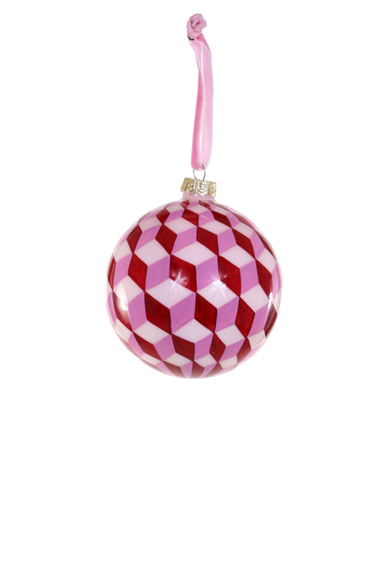 Hand Painted Tumbling Block Bauble Ornament