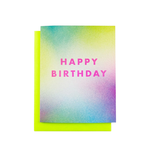 Happy Birthday Aura Risograph Card