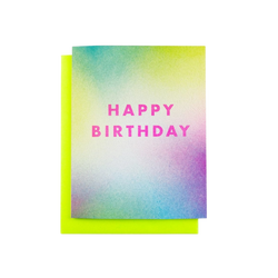 Happy Birthday Aura Risograph Card