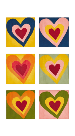 Heart Linen Napkins - Set of Six