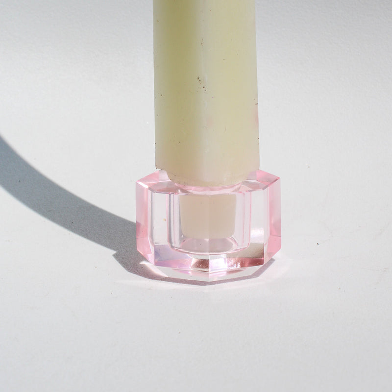 Mini Crystal Candleholder - Pink