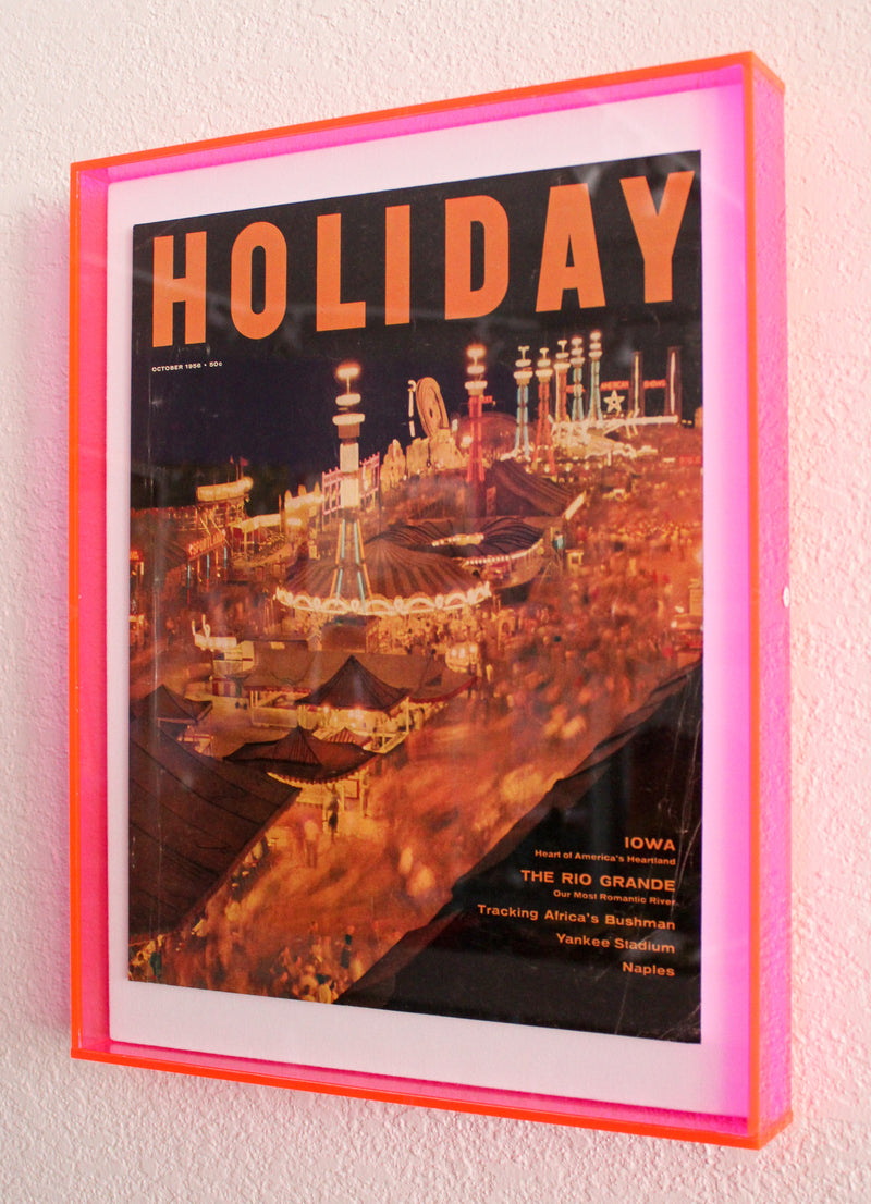 Framed Holiday Magazine Cover - October 1956, "Iowa (Fair)" (Orange Frame)
