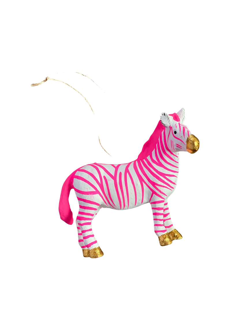 Hot Pink Zebra Ornament